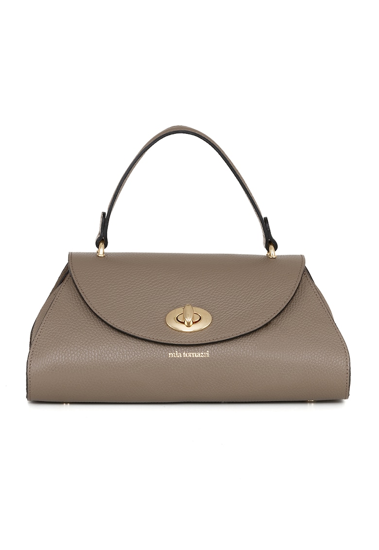 Geanta de piele cu maner Bardelli - Maro taupe