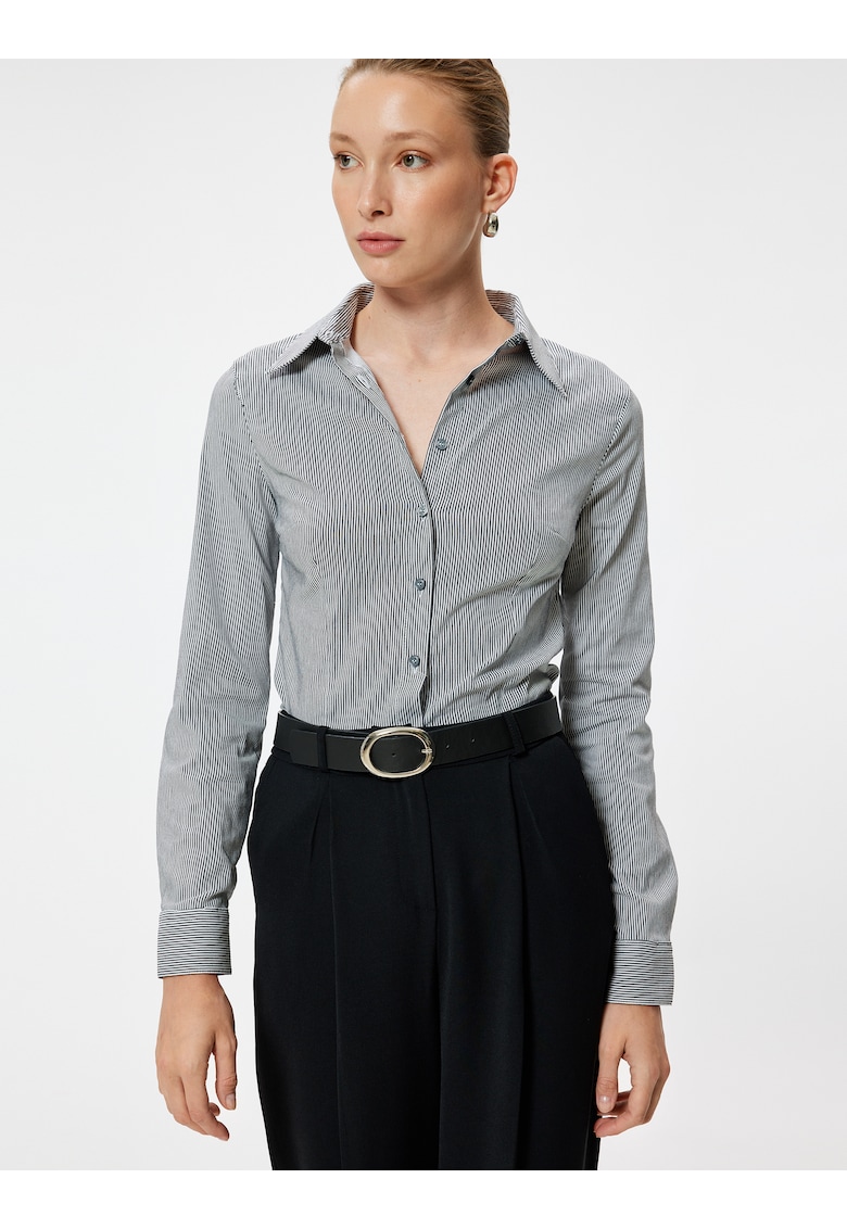 Camasa din amestec de bumbac cu guler ascutit