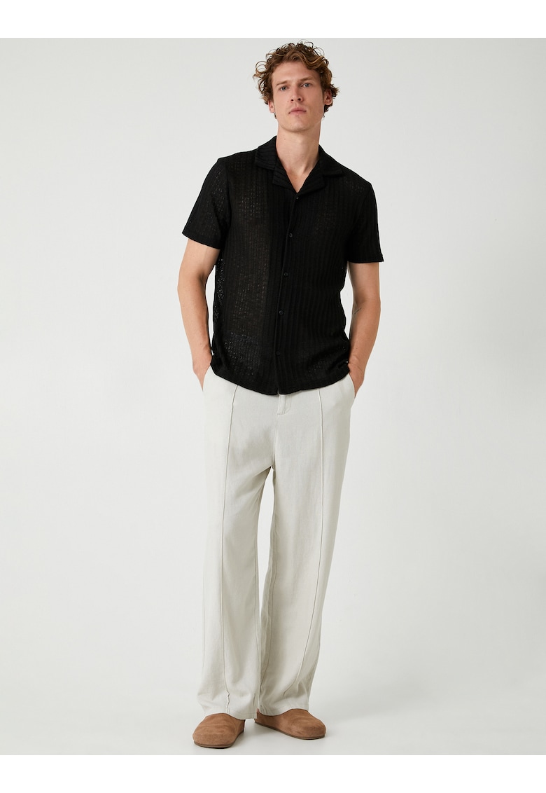 Camasa texturata cu maneci scurte