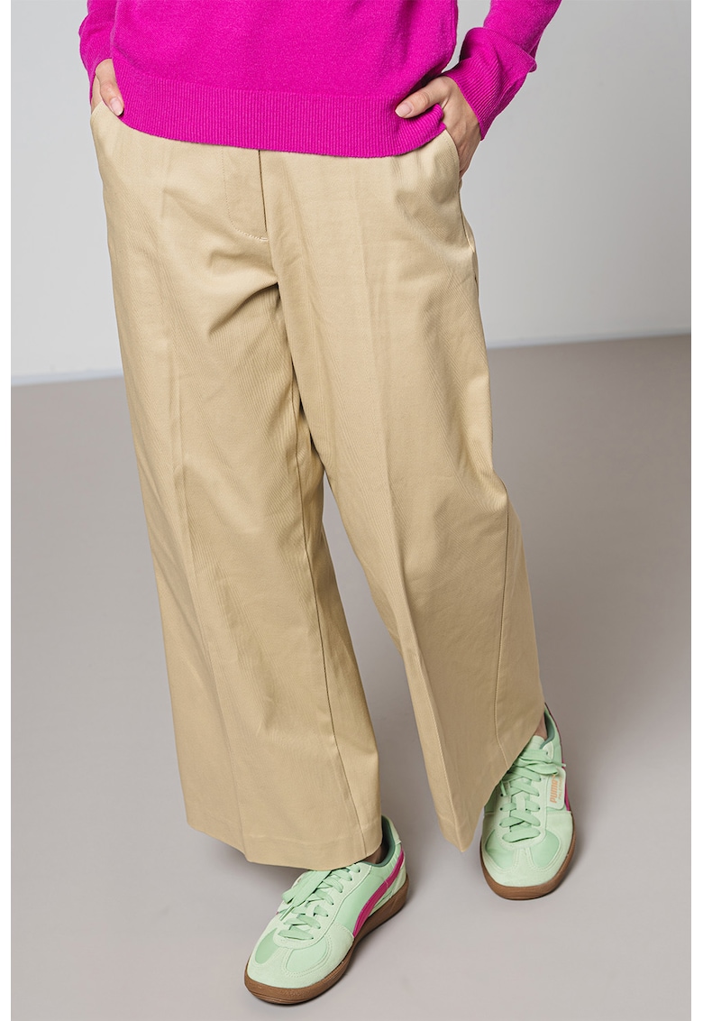 Pantaloni drepti cu talie inalta