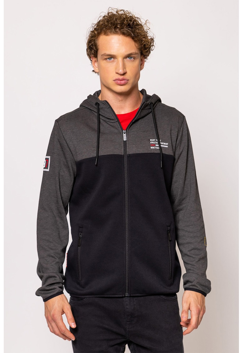 Hanorac din amestec de bumbac cu fermoar