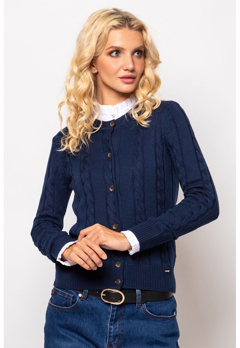 Cardigan cu model torsade Hanoli