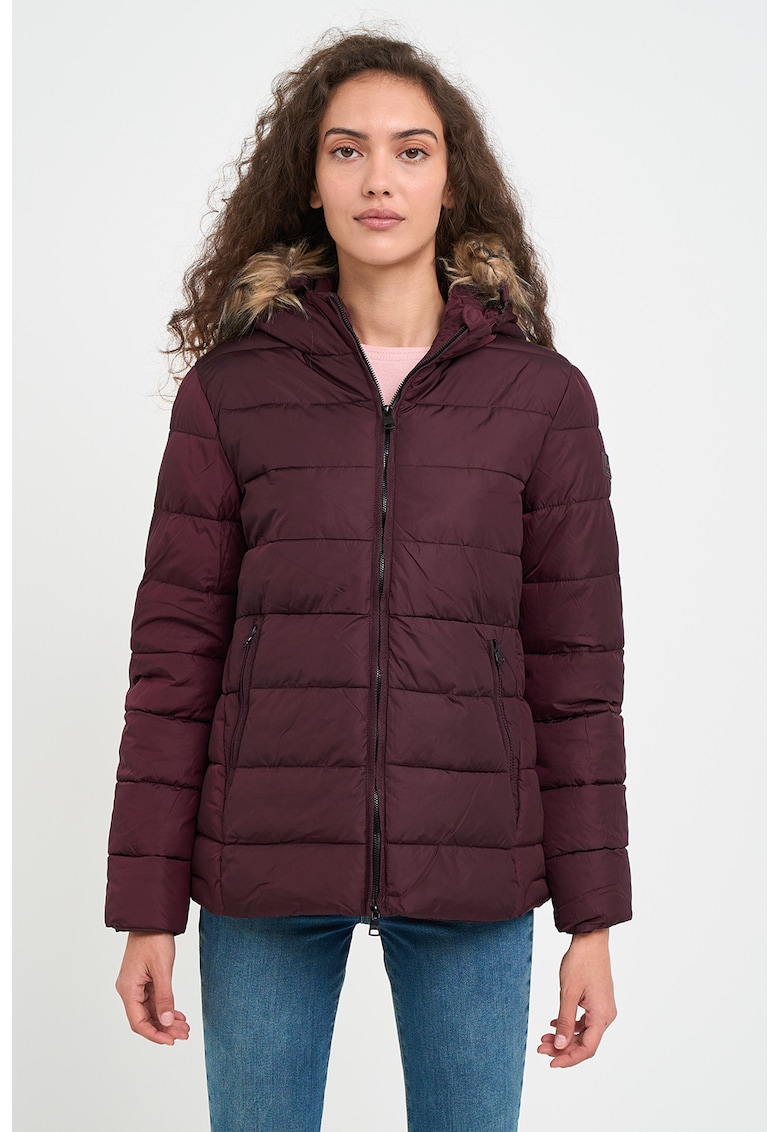 Geaca impermeabila rezistenta la vant cu vatelina si gluga