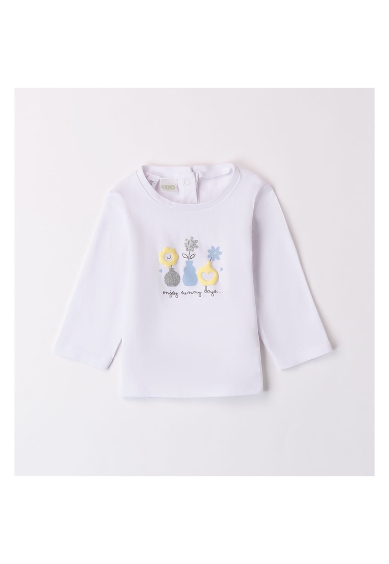 Bluza cu maneca lunga pentru fetite nou-nascut - 4.8113 - Alb