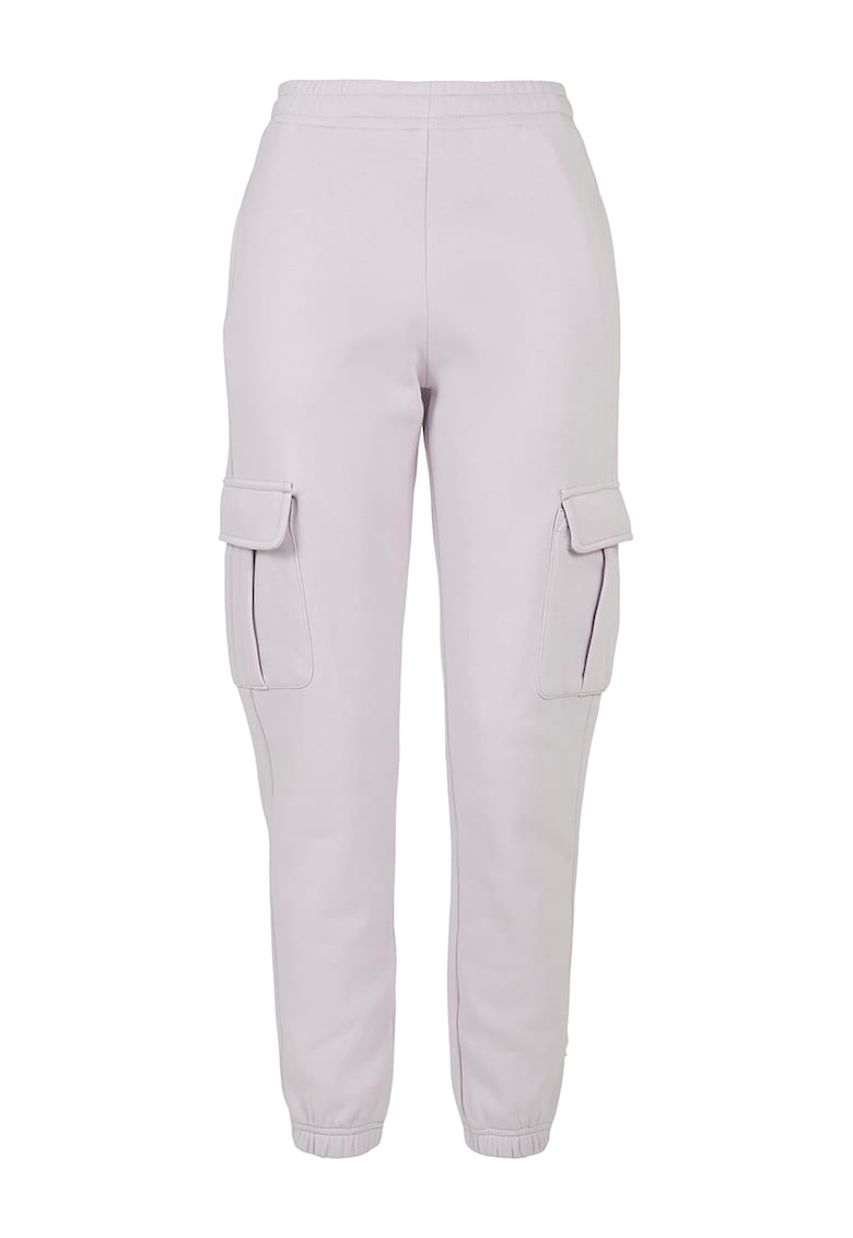 Pantaloni de trening cargo cu talie inalta