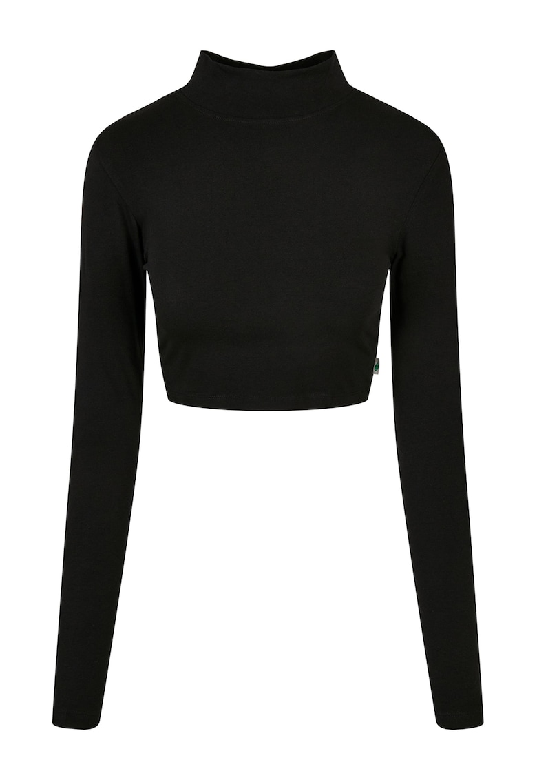 Bluza din amestec de bumbac cu guler inalt