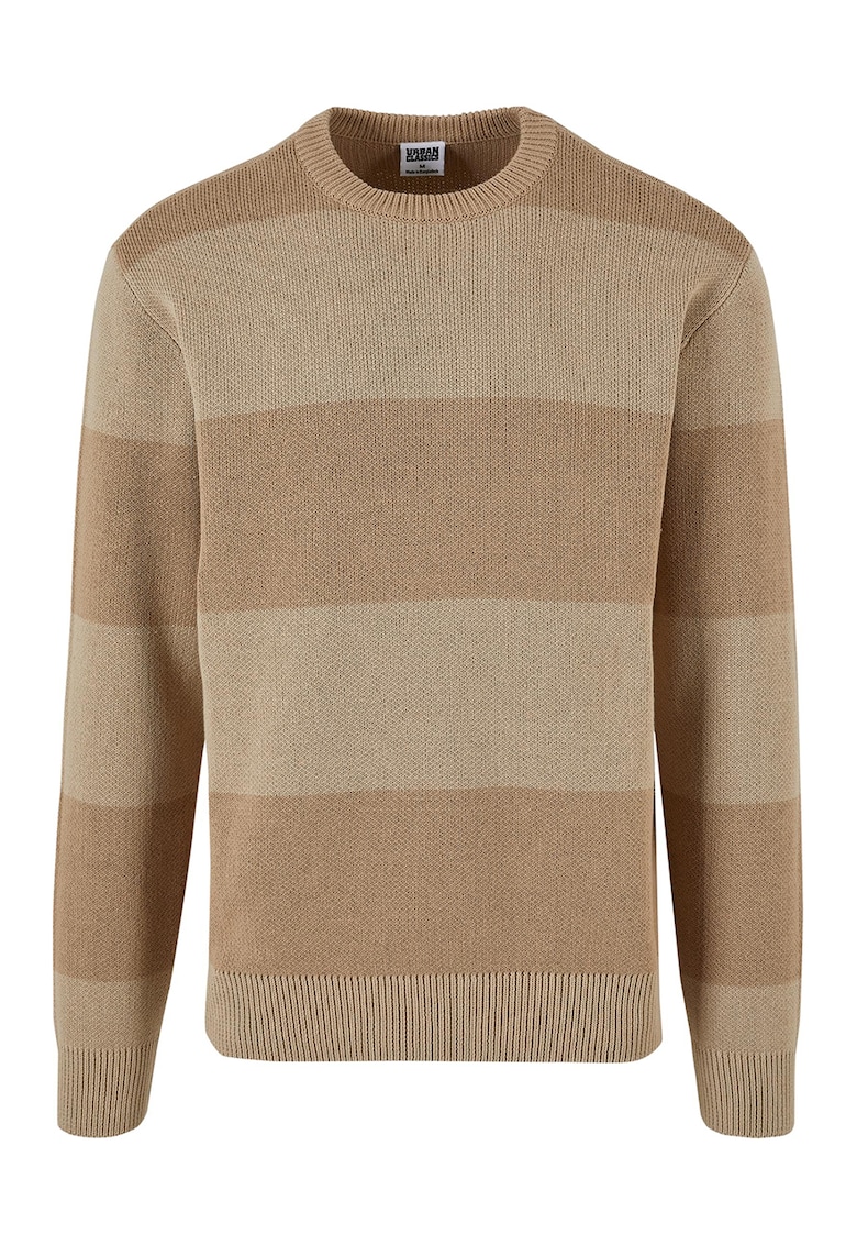 Pulover cu decolteu la baza gatului si model in dungi