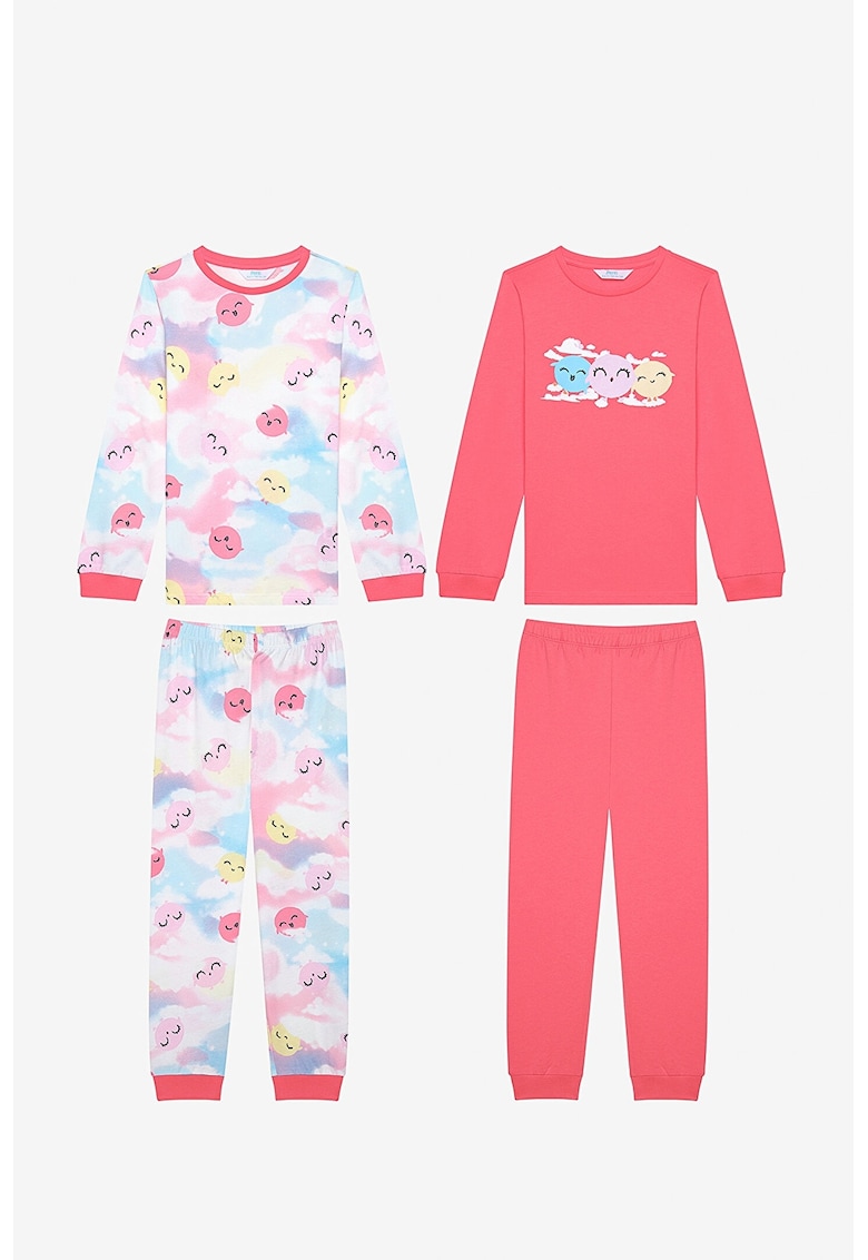 Set de pijamale cu model grafic - 2 perechi