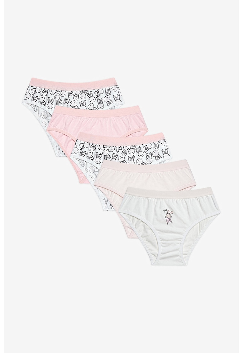 Set de chiloti uni si cu model - 5 perechi