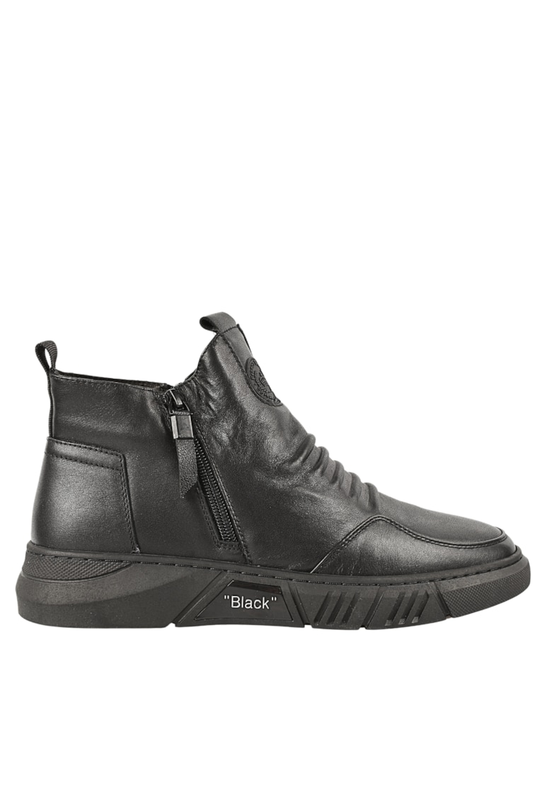 Ghete casual - barbati -  5028 negru - piele naturala