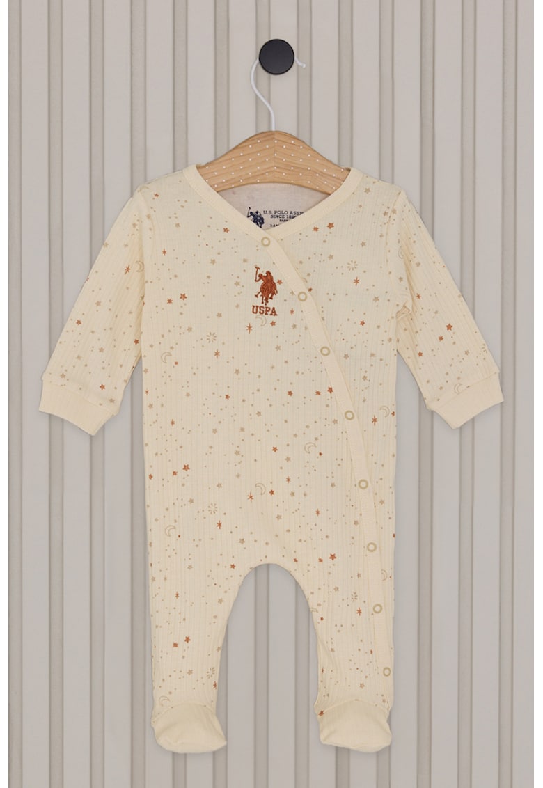 Salopeta lunga de bumbac - Rosu/Bej