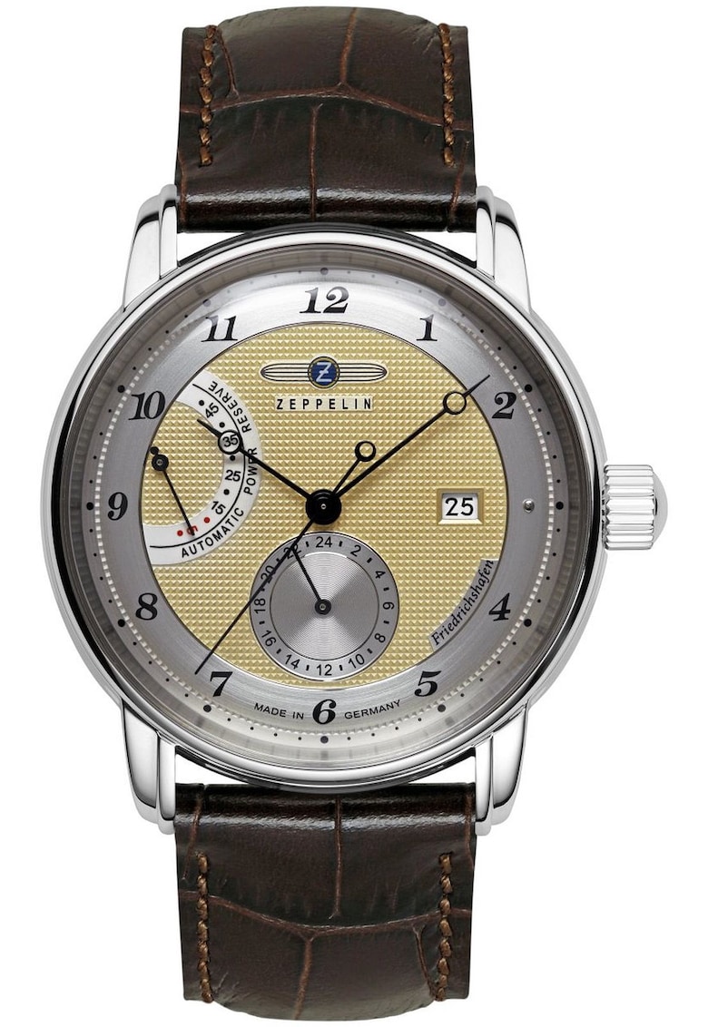 Ceas Automat - Miyota 9134 - 26 de pietre - inox/piele naturala - curea maro - rezistent la apa 50m