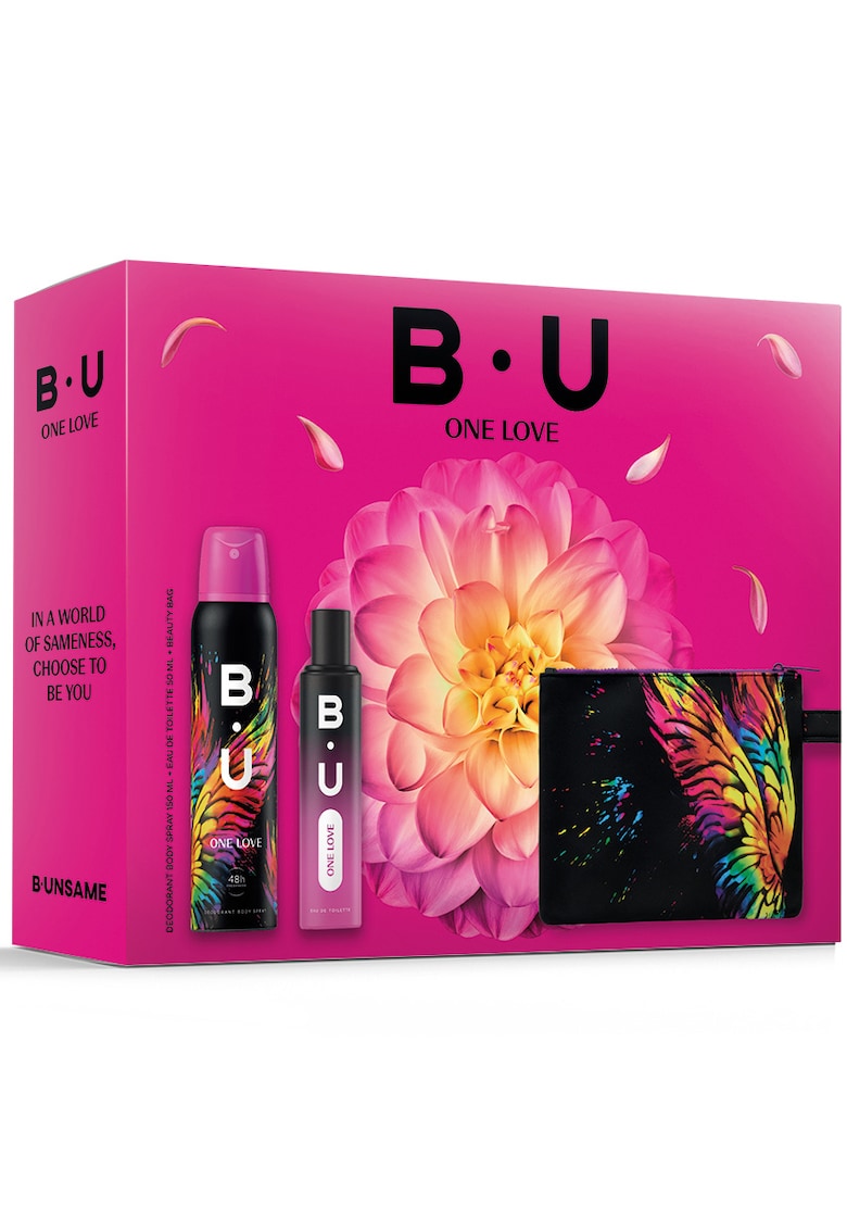 Set cadou B.U Love: Apa de toaleta - 50 ml + Deodorant spray pentru corp - 150 ml + Cadou