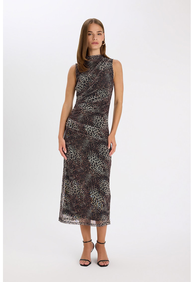 Rochie midi cu animal print