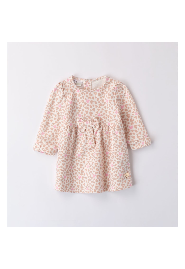 Rochie cu imprimeu inimioare pentru fetite - 4.8130 - Bej/Roz