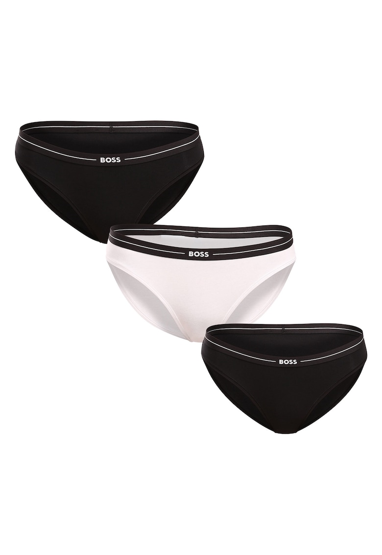 Set 3 chiloti dama confortabili - alb/negru - bumbac