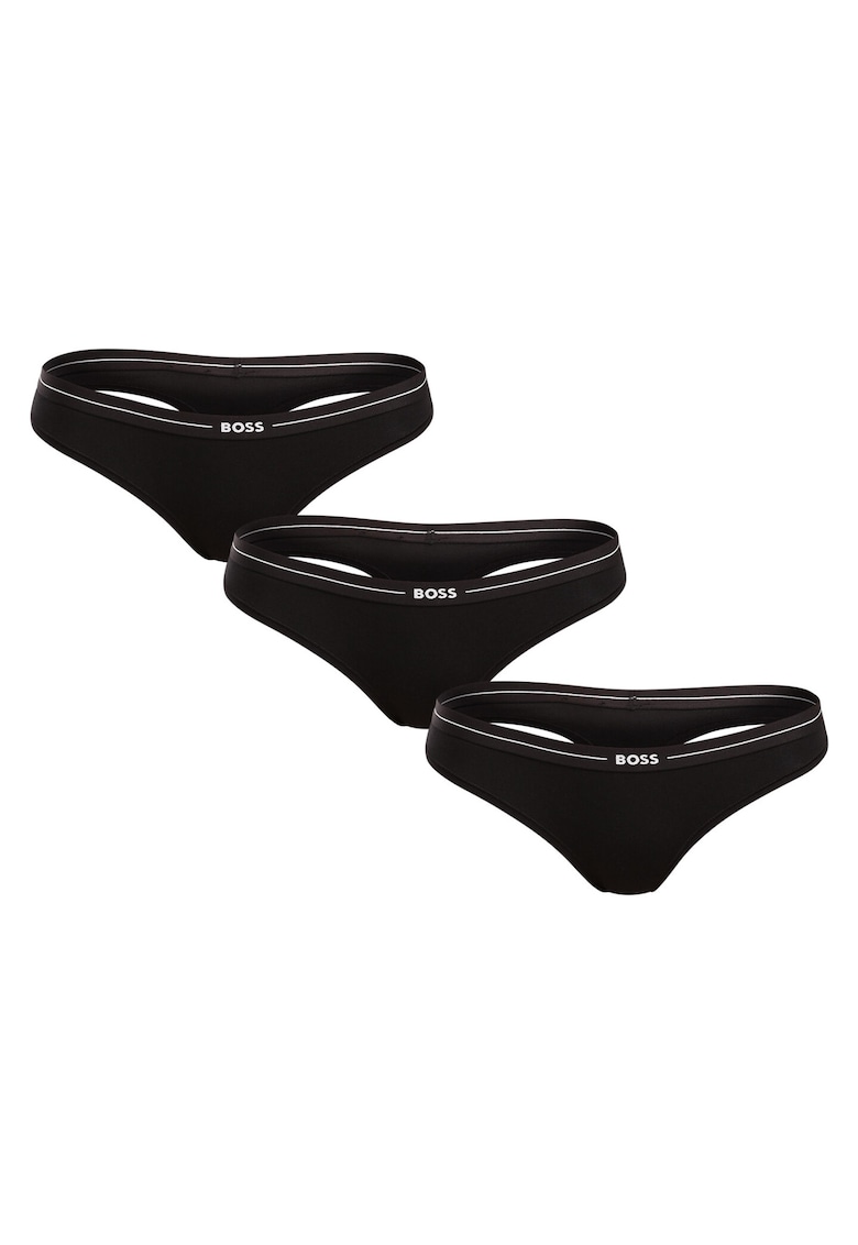 Tanga dama  set 3 bucati - negru - material confortabil