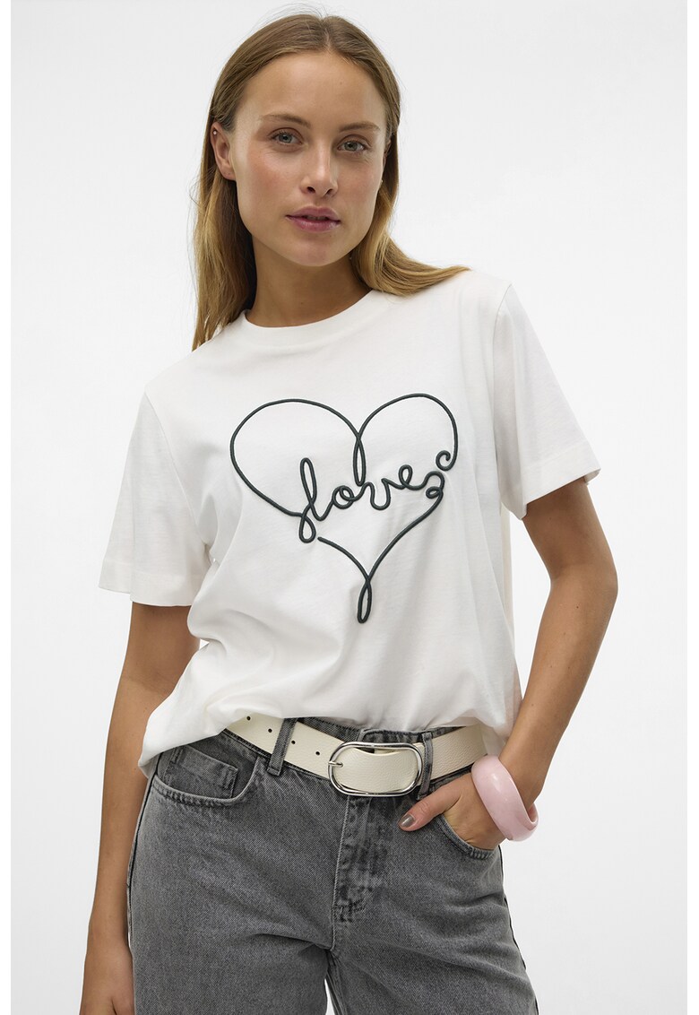 Tricou de bumbac organic Fea - Alb/Negru