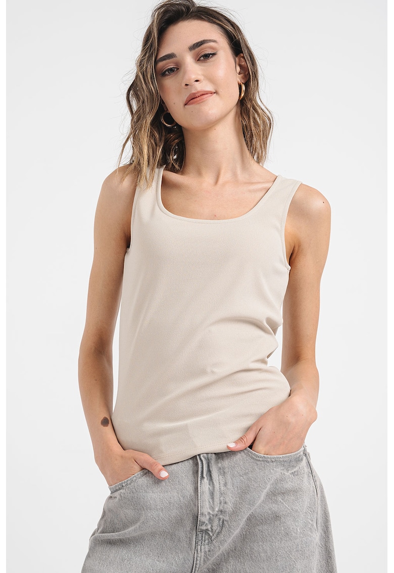 Top cu decolteu rotund si insertii stralucitoare Paige