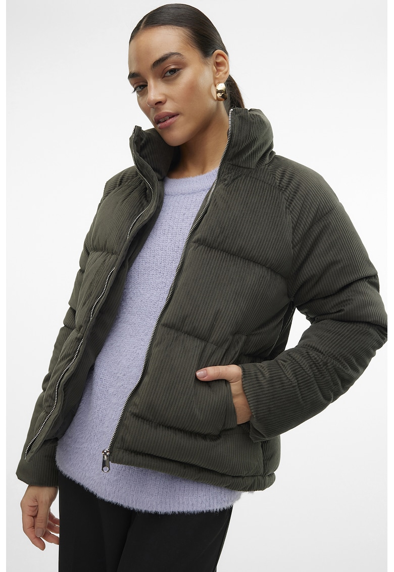 Vero Moda Geaca bufanta matlasata cu maneci raglan Debbie Sofia - Verde padure