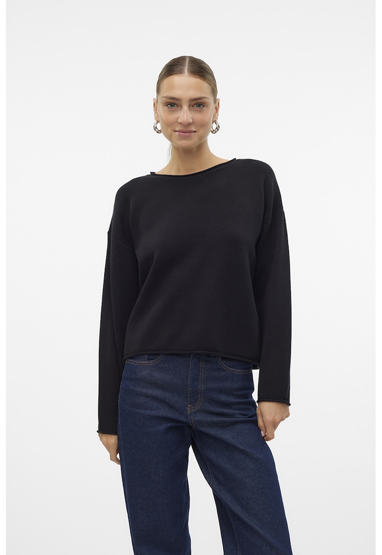 Pulover uni tricotat fin