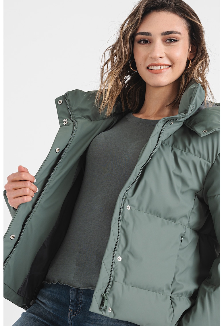 Geaca cu vatelina si gluga - Verde persan