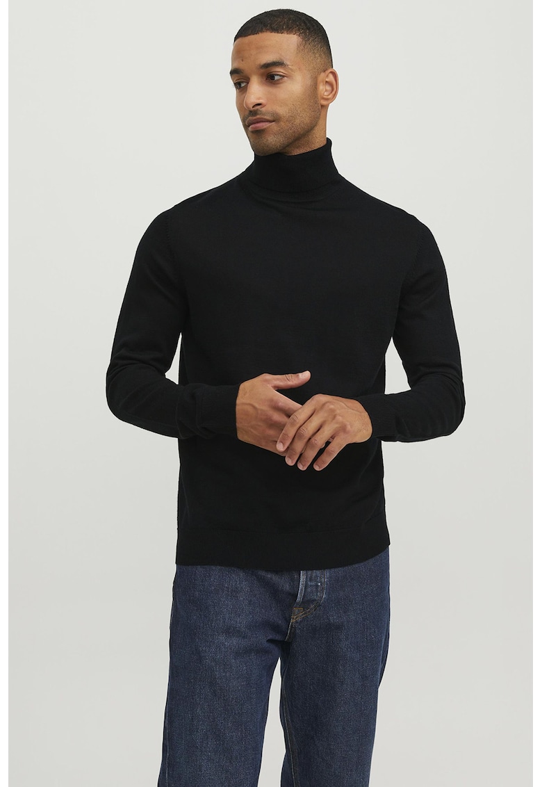 Pulover din lana Merinos cu guler inalt