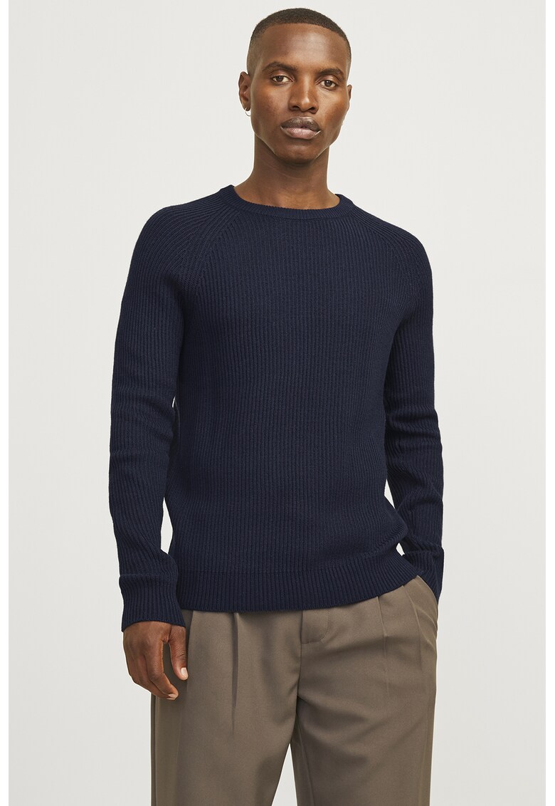 Pulover cu decolteu rotund Pannel - Bleumarin