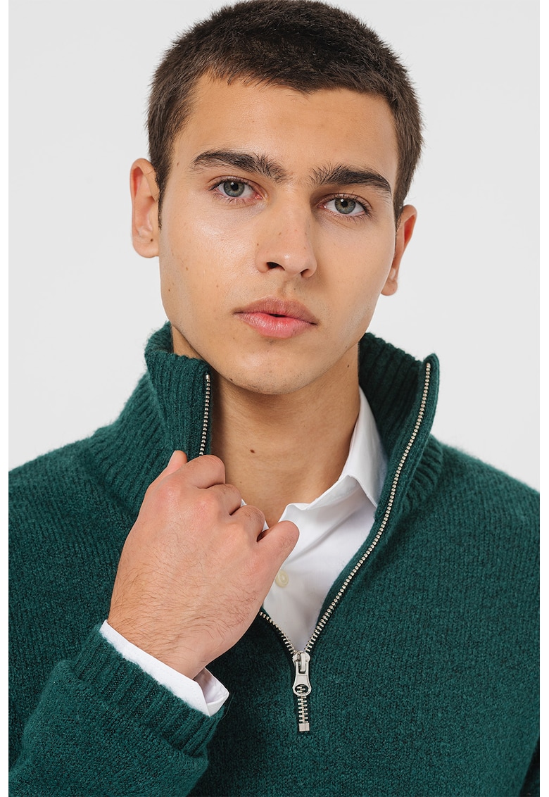 Pulover relaxed fit cu fenta cu fermoar Rollie