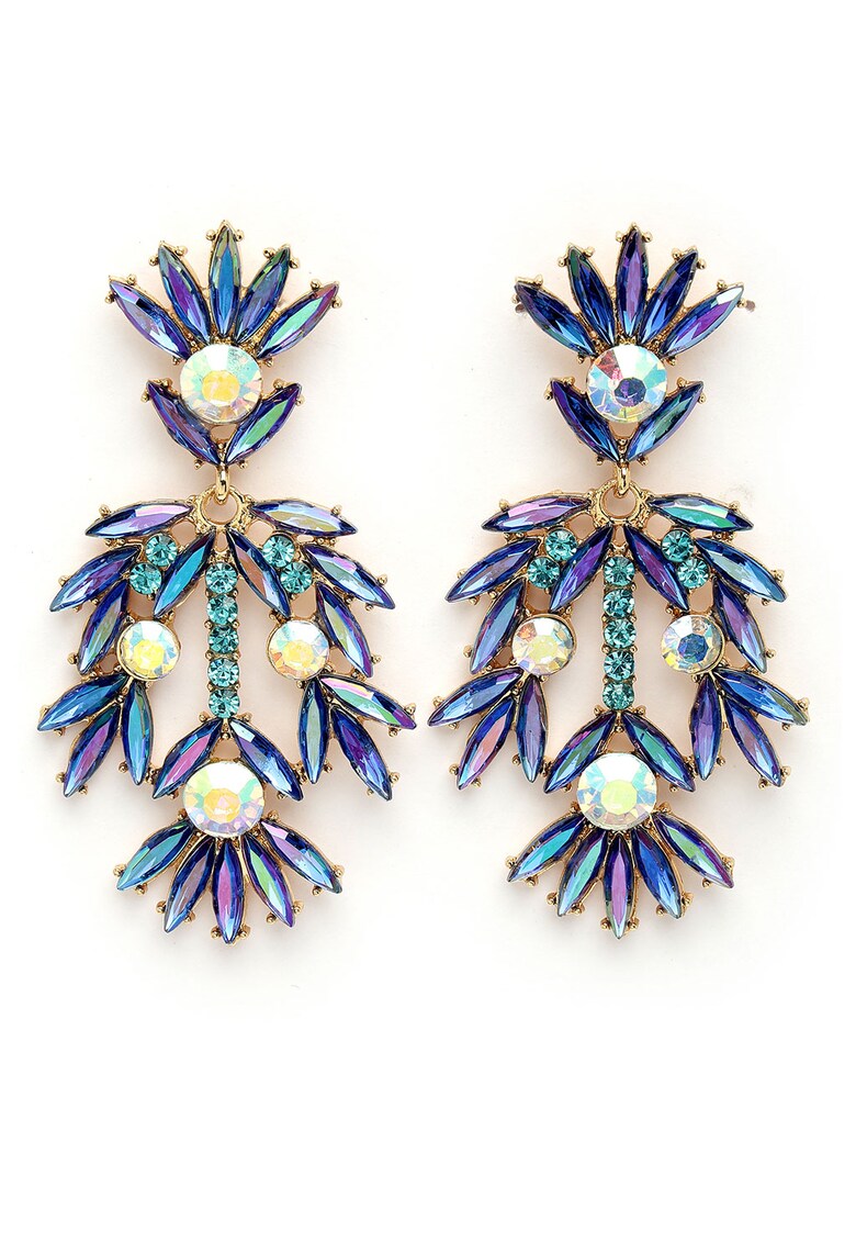 Cercei drop cu cristale - Albastru lavanda