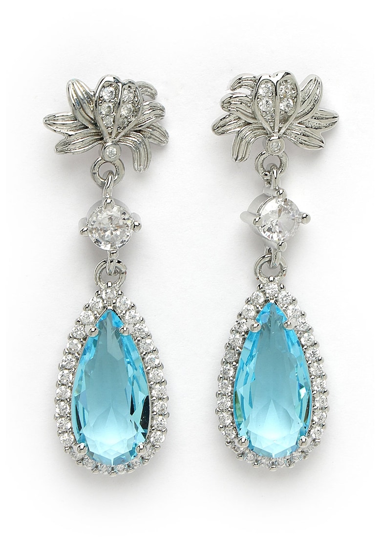 Cercei in forma de lacrima - Albastru deschis/Argintiu