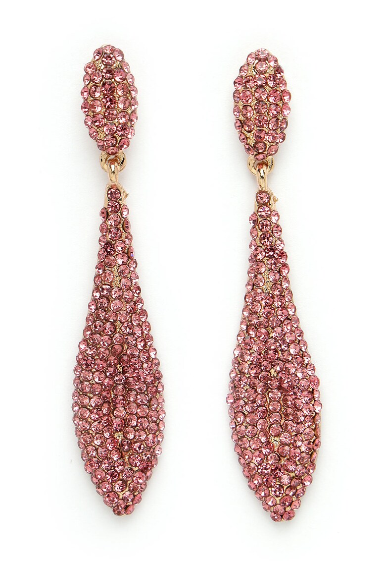 Cercei drop cu cristale Diva - Roz prafuit