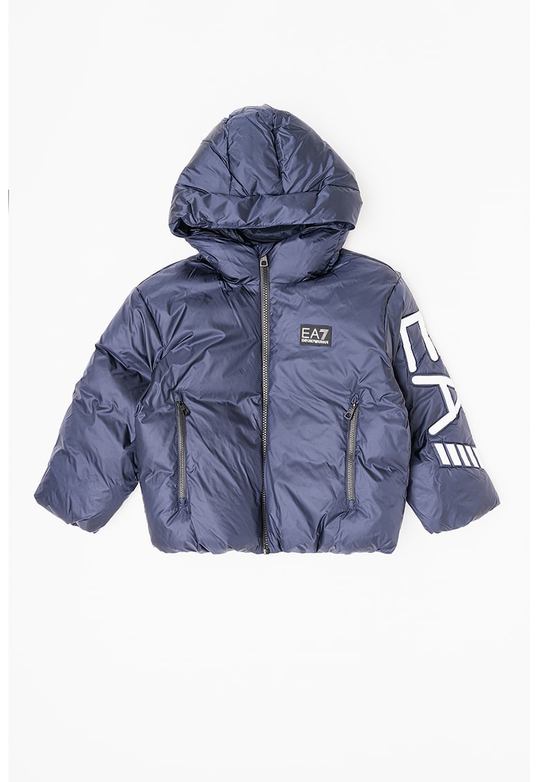 Geaca cu vatelina - gluga si imprimeu logo