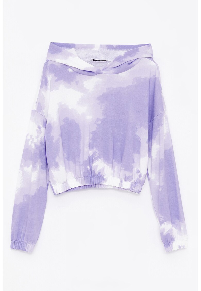 Hanorac crop cu model tie-dye