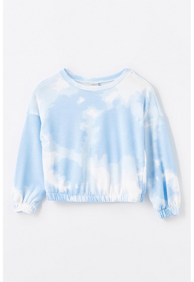 Bluza de trening cu imprimeu tie-dye si maneci cazute