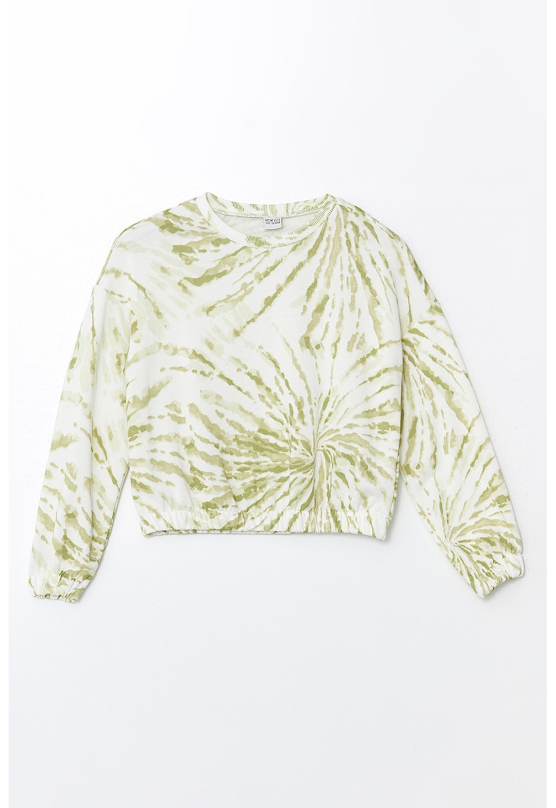 Bluza de trening cu imprimeu tie-dye si maneci cazute