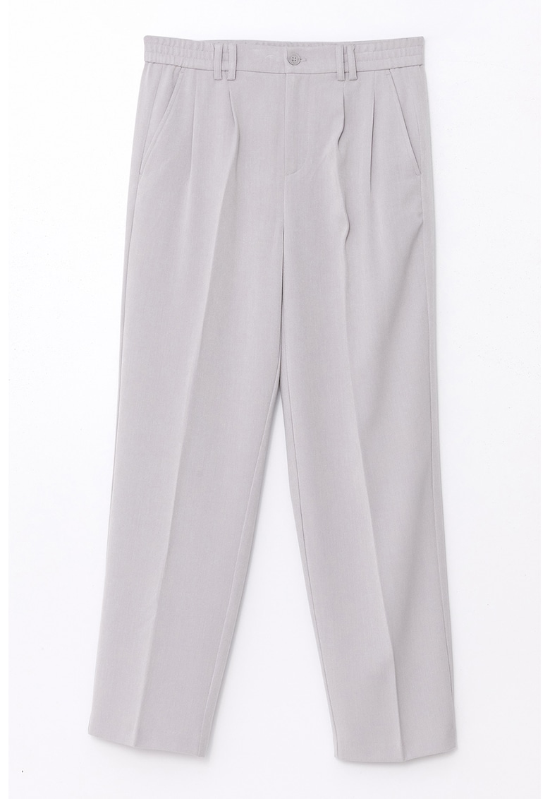 Pantaloni cu talie medie si buzunare oblice Pantaloni cu talie medie si buzunare oblice