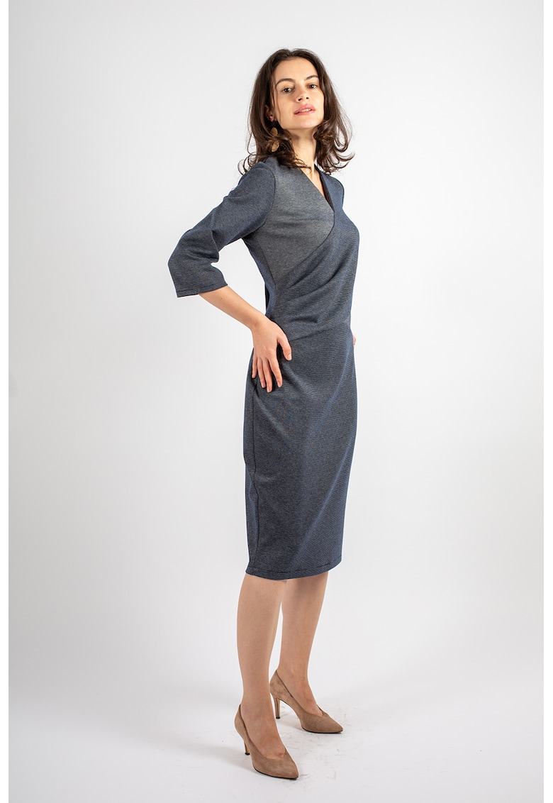 Rochie midi petrecuta Philippa - Gri inchis melange