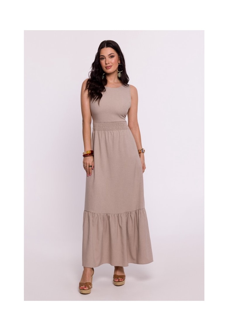 Rochie cu centura cauciucata si legatura la spate -