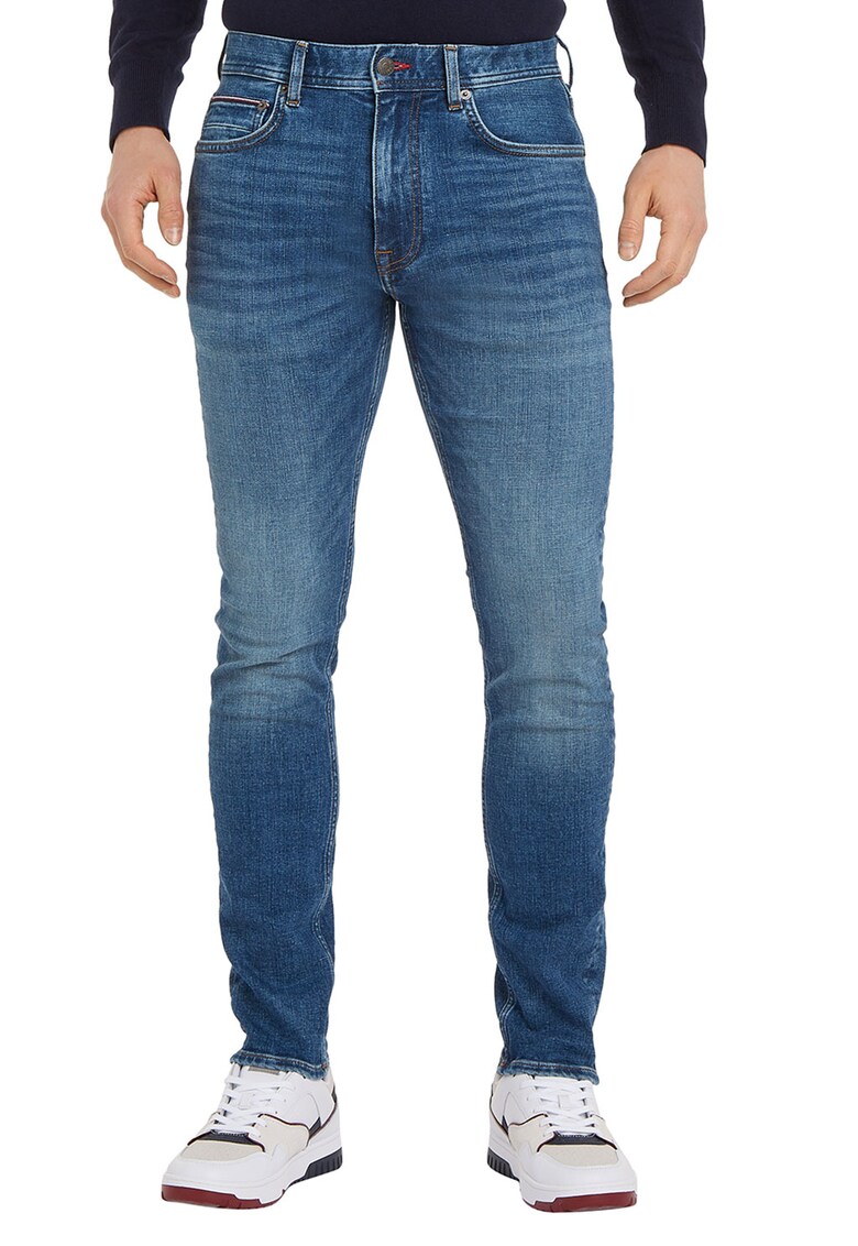 Blugi slim-fit cu talie medie - Albastru inchis