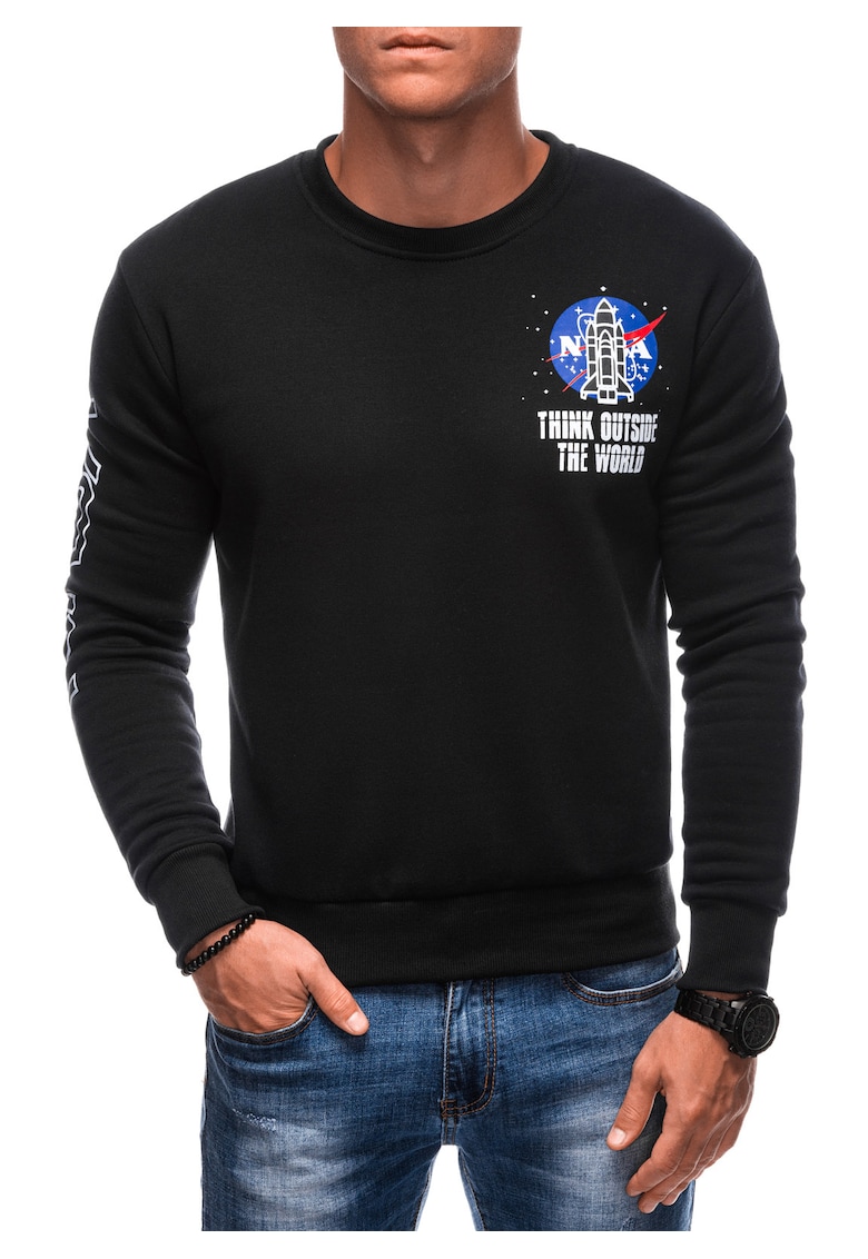 Bluza B1685 - Barbati - Fara fermoar - Fara gluga - Negru