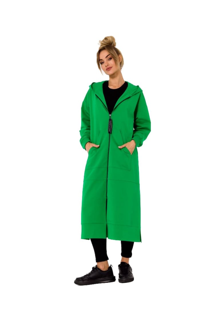 Jacheta lunga pentru femei cu gluga -