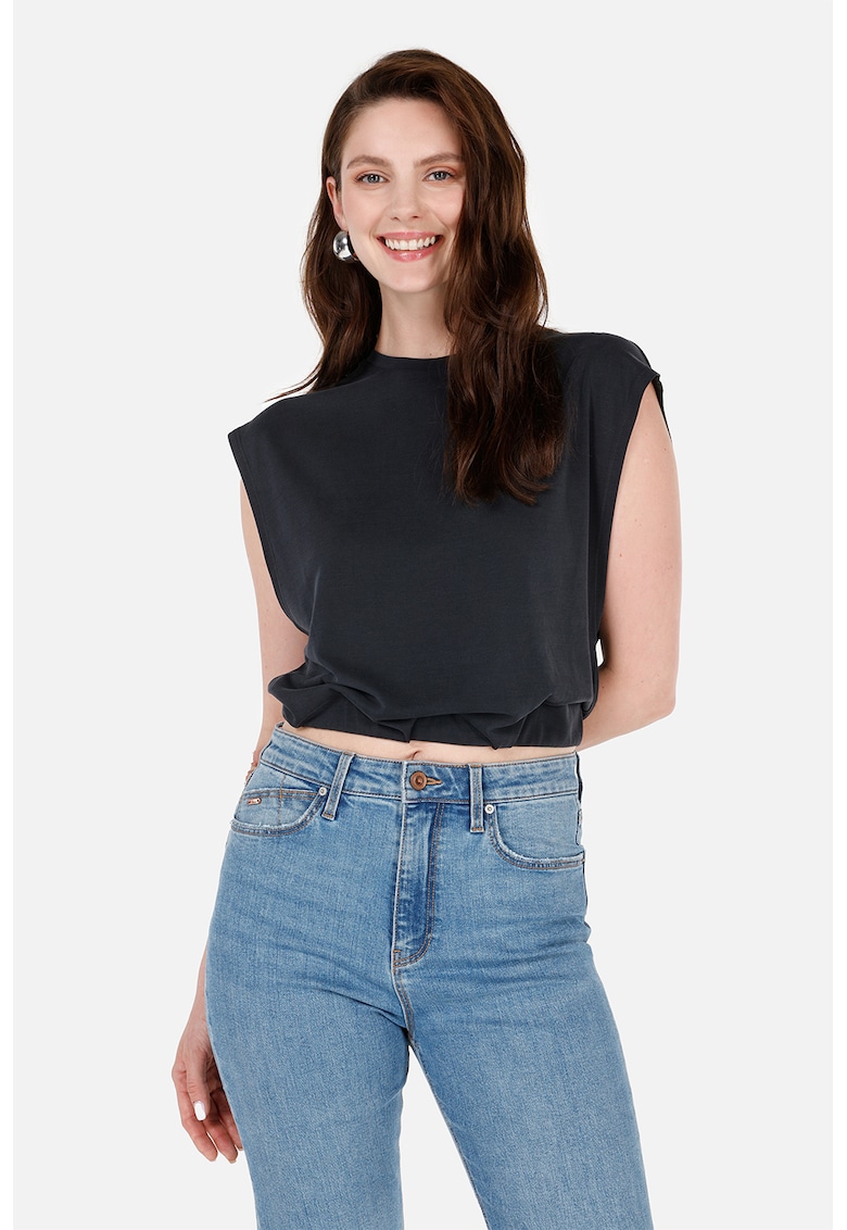 Tricou crop din amestec de modal