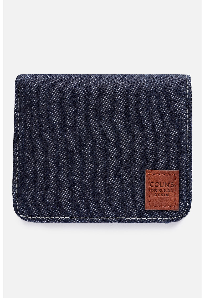 Portofel pliabil din denim - Bleumarin