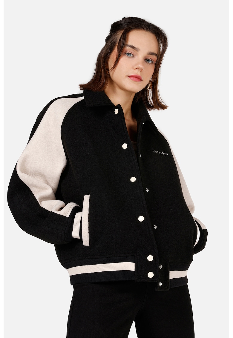 Jacheta bomber cu model colorblock