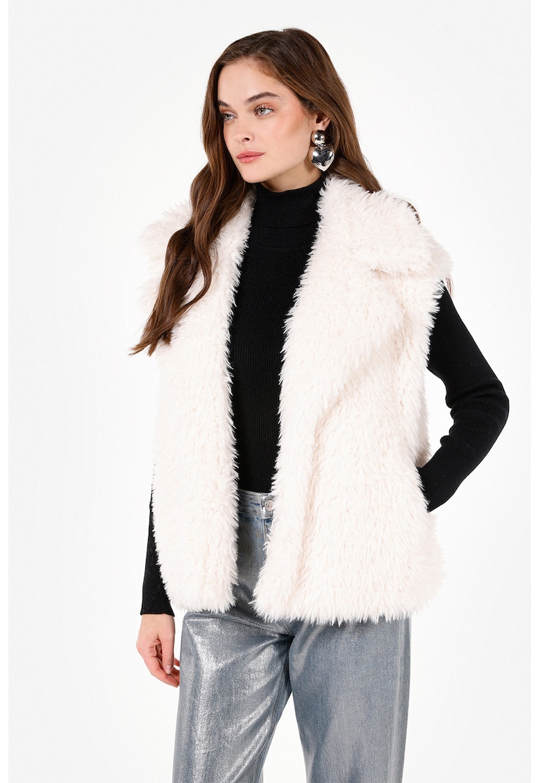Vesta supradimensionata din blana sintetica - fara inchidere