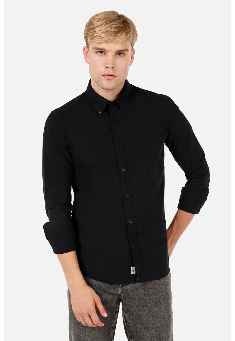 Camasa de bumbac cu guler fixat cu nasturi