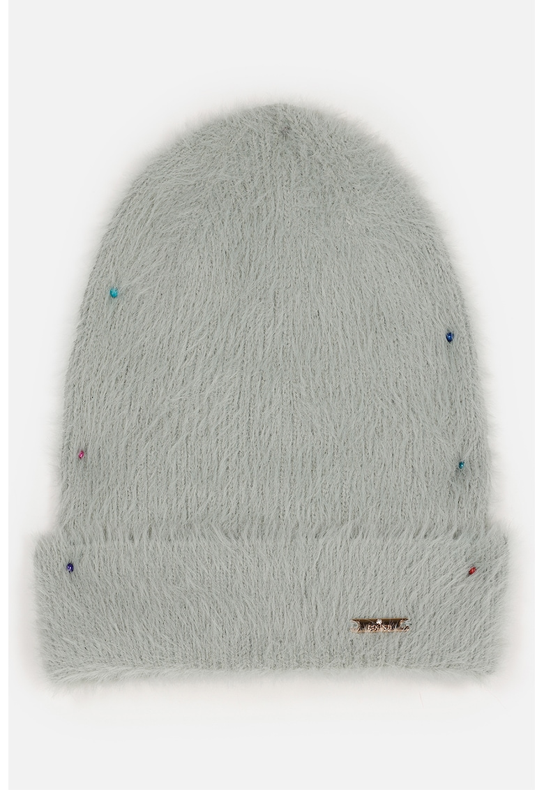 Caciula din tricot pufoasa - Gri deschis