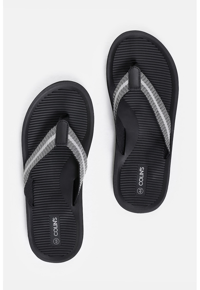 Papuci flip-flop cu linie decorativa