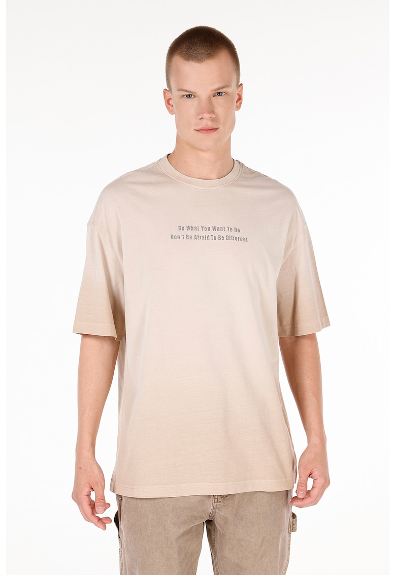 Tricou lejer de bumbac cu model in degrade